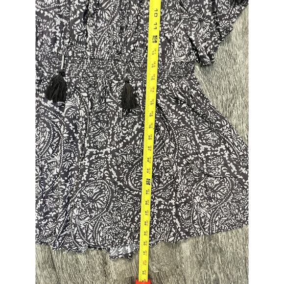 American Eagle Size Large Purple Brown Boho Smocked Peasant Off Shoulder Top - Picture 5 of 7